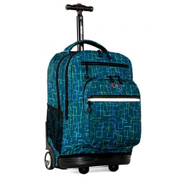 J World New York Sundance Rolling Backpack Roller Bookbag, Soft Line, One Size
