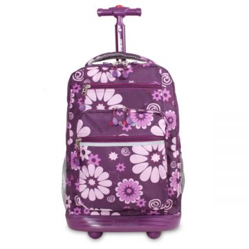 SUNDANCE ROLLING BACKPACK - RBS-19 PURPLE FLOWER