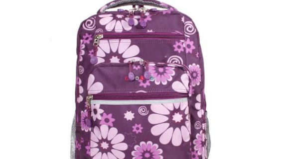 SUNDANCE ROLLING BACKPACK - RBS-19 PURPLE FLOWER