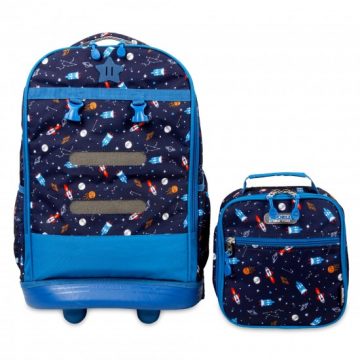 JWORLD ROLLING BACKPACK WITH DETACHABLE LUNCH BAG, SPACESHIP - Image 2