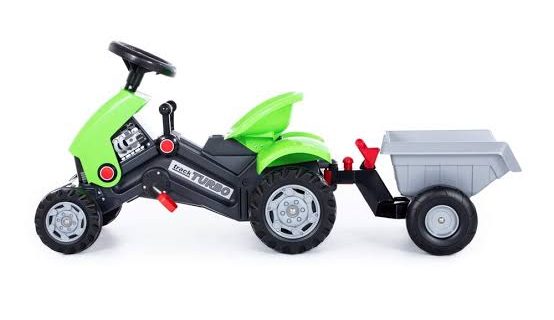 POLESIE GREEN TURBO PEDAL TRUCK AND TRAILER
