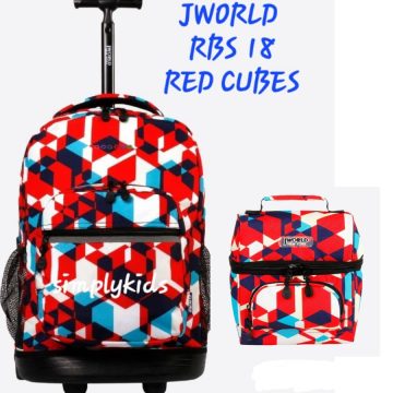 RBS 818L RED CUBES ROLLING BACKPACK