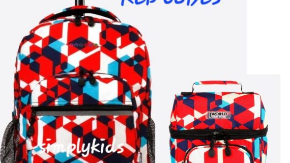 RBS 818L RED CUBES ROLLING BACKPACK
