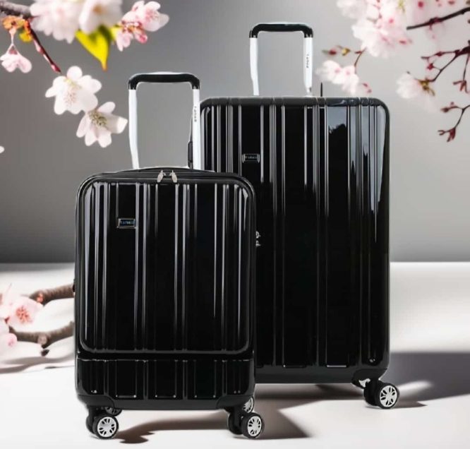 J World Nova Lightweight Polycarbonate Luggage (BLACK) - Image 2